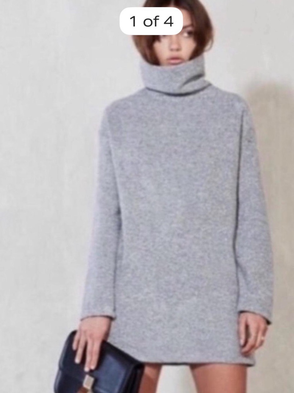 Reformation Gray Turtleneck Sweater Dress